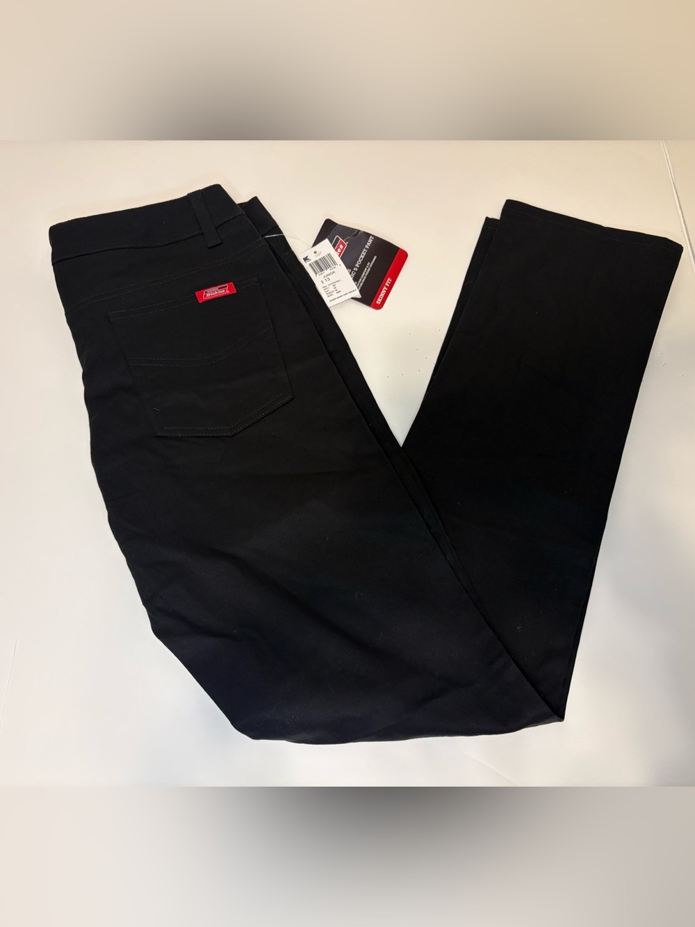 Dickies Black Skinny Fit Pants with Red Accent Tag